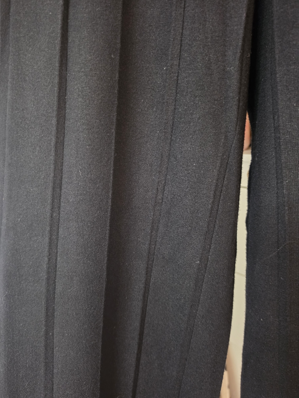 Black Wide Leg Pleated Sweater Pants - Picture 2 of 3